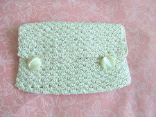 Kleine Tasche in die Tasche Utensilotasche Häkeltasche Handarbeit ivory