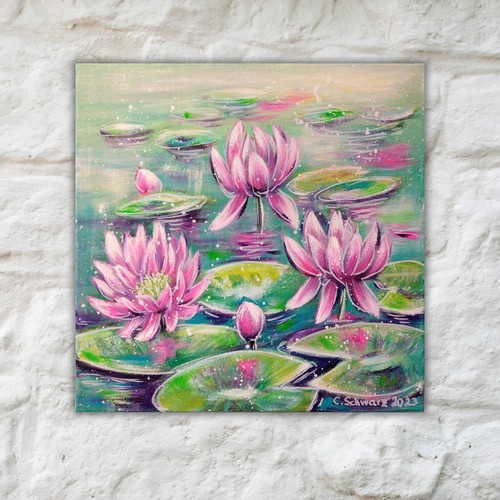 Seerosen teich kunst bild - teich,