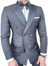Designer Zweireiher Smoking Hochzeitsanzug Herrenanzug Anzug Tailliert Slim Fit
