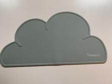 Kindsgut Platzset aus Silikon rutschfest Tischset Grau Wolke Unterlage #KARO