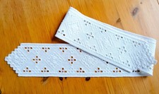 Hardanger Tischband weiß Mitteldecke Tischdecke Deckchen Handarbeit 126x12 cm