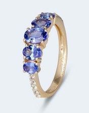 Harry Ivens IV Ring Gelbgold 375 mit Tansaniten AAAA+ und Zirkonen