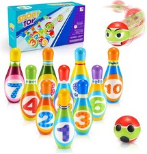 12 St Kinder Bowling Set XXL mit weichen PU Spielzeug Kegeln 2 Bälle Montessori