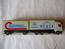 Werbung-Neu in Originalverpackung LKW mit Anhänger -Autohaus und Mercedes-Benz