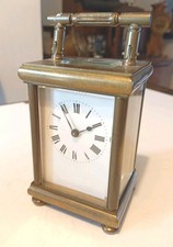 Vintage Messing Französische Kutschenuhr Hauptfeder OK Unruh dreht Service