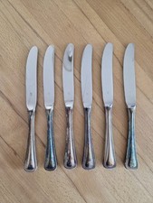 WMF Den Haag Speisemesser, 6 Stück, versilbert mit Perlrand