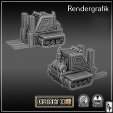 Tabletop Gelände Fahrzeug - Fork Lift / Gabelstapler von Forbidden Prints