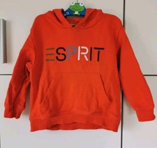 Esprit Pullover in Rot mit buntem Schriftzug, Kapuze, Größe 98, gebraucht. 