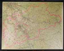 Vintage Landkarte Rollbild Wandtafel Bonner Raum Rhein-Sieg Bezirk