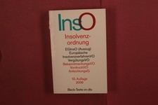 423449 Reinhard Bork INSOLVENZORDNUNG Deutscher Taschenbuch Verlag EGInsO