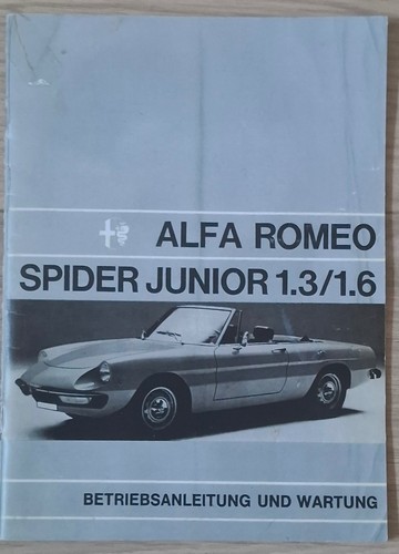 Betriebsanleitung alfa spider - betriebsanleitung,
