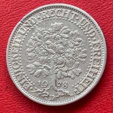 5 Reichsmark Weimar 1928 D Vf