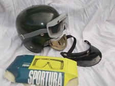 original DDR NVA Grenztruppe  Motorrad Helm Moped Sturzhelm brille  MZ,TS Simson