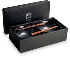 [ KOKUGIN ]  Schalen Set 2x Suppenschale / Reisschale  Ø17cm + Essstäbchen Japan