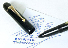 Seltener Rotring "Tintenkuli" Füllfederhalter schwarz, schreibfähig.   (F74)