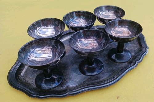 Versilbertes ovales tablett - versilbertes,