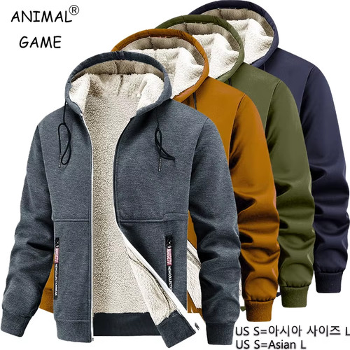 Herren sherpa hoodie - sherpa, dick