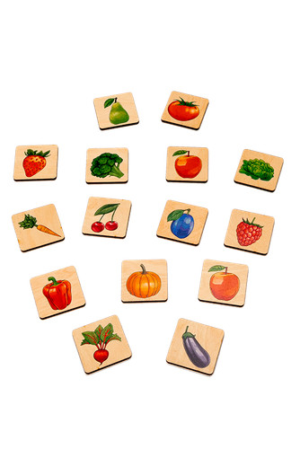 Memory spiel aus holz obst - aus,