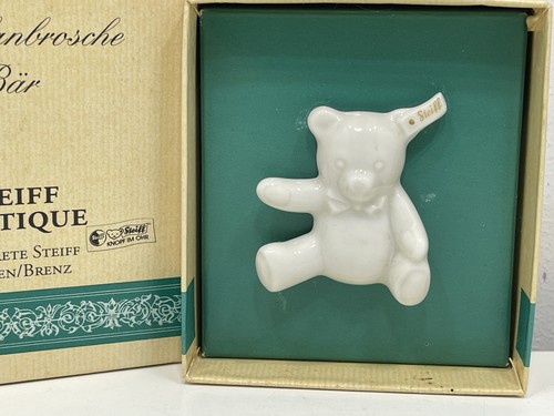 Steiff brosche porzellan katze - brosche,