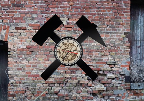 Uhr bergbau zeche glück auf - zeche,