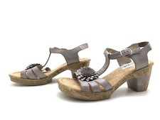 Rieker Antistress Damen Sandalen Gr. 41 Sandaletten Riemchensandale Komfort Grau