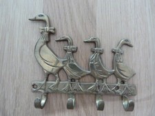 1 x Wandhaken Garderobenhaken Kleiderhaken Enten Messing / Brass Ducks