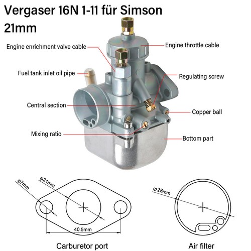21mm vergaser 16n1 für - vergaser, 16n1-11