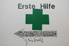 JOSEPH BEUYS:"Grünkreuz" Originalgrafik, hochwertige Kunstpostkarte