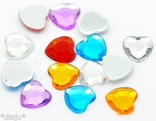 20 Herzen Acryl 8 x 8mm Scrapbooking Basteln Kleben Love Hochzeit Baby Streuen *