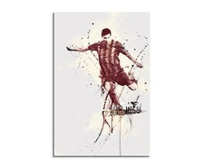 60x90cm Lionel Messi FC Barcelona Aquarell Art Wandbild auf Leinwand fertig