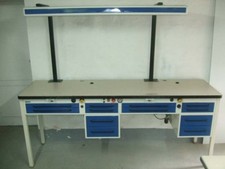 Dental Art Doppelarbeitsplatz mit Lampe, 2er Labortisch, Arbeitstisch