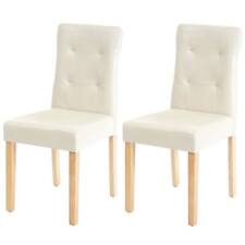 2er-Set Esszimmerstuhl MCW-E58, Stuhl Essstühle Kunstleder creme, helle Beine