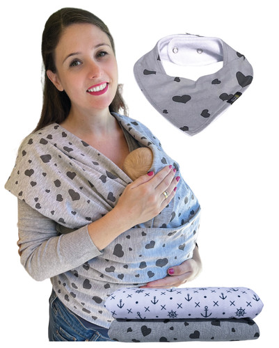 Heckbo babytragetuch grau mit - babytragetuch,