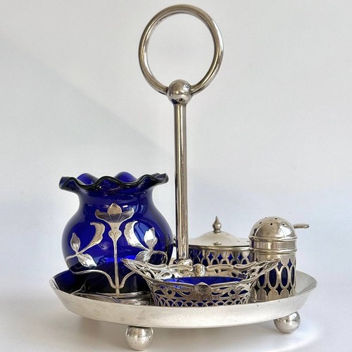 Jugendstil kobaltblau kruzifix - kobaltblau,