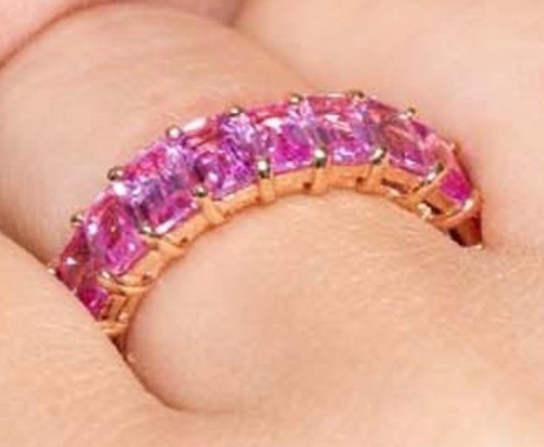18kt rotgold smaragdschliff - 18kt,