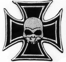 Eisernes Kreuz Iron Cross Aufnäher Patch Biker Chopper Bike Totenkopf Skull