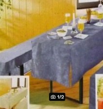 Hussen Set Bierzeltgarnitur Biertischhusse Bierbankank 3-teilig, Blau, Royalblau