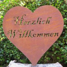 Herz Willkommen Edelrost Rost