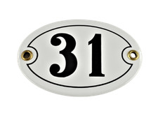 Emaille hausnummer oval 31 - emaille,