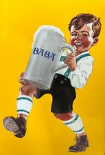 Bayerische Aktien-Bierbrauerei Aschaffenburg - altes Emailschild Reklameschild