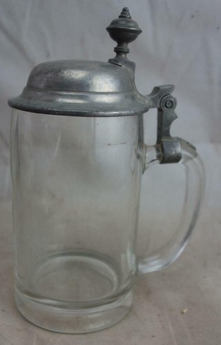 Antiker glas bierkrug leupold - glas,