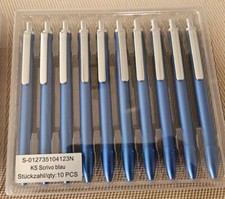 10 Kugelschreiber aus Metall / Farbe: Blau 02