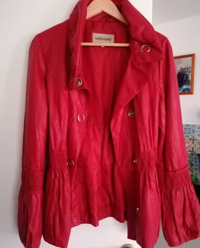 Lederjacke damen rot - 40,