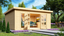 Gartenhaus Holz 38mm Blockhaus Northeim 6 Poolhaus 490x368cm +LAGERABVERKAUF+