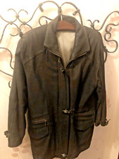 Damen Ledermantel Gr. 38 Lammnappa Zustand Sehr Gut + abnehmbarer Kapuze schwarz