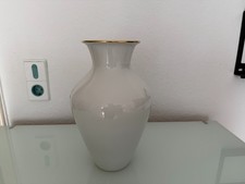H&C Selb Heinrich Porzellan Vase – Weiß mit Goldrand – Zeitlos