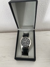GFF Chronograph Herren Armbanduhr Leder schwarz - Neu