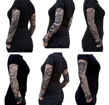 6 x Nylon Tattoo  Ärmel - TOTENKOPF - SKULL - Einzeln oder als Set