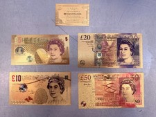 UK British Banknotes 24K Gold
