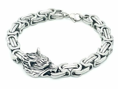 Wolf armkette edelstahl celtic - wolf,